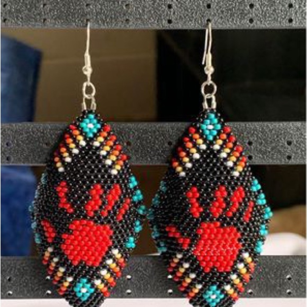 NWOT Handmade MMIW Seed Bead Earrings - 2 colors - Picture 3 of 3